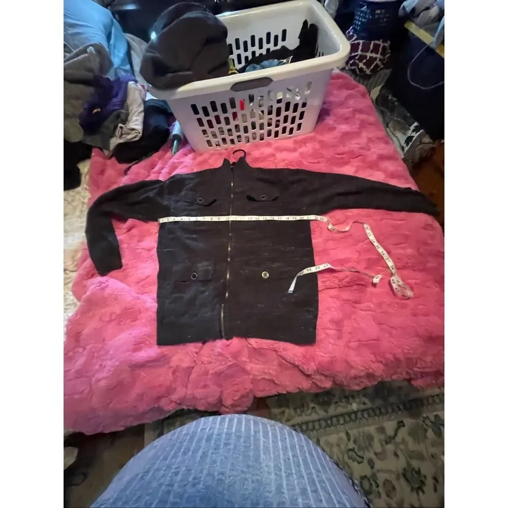 Buckle Black You're Gone Black Marled Standard Fit Zip-Up Cardigan Sweater Large